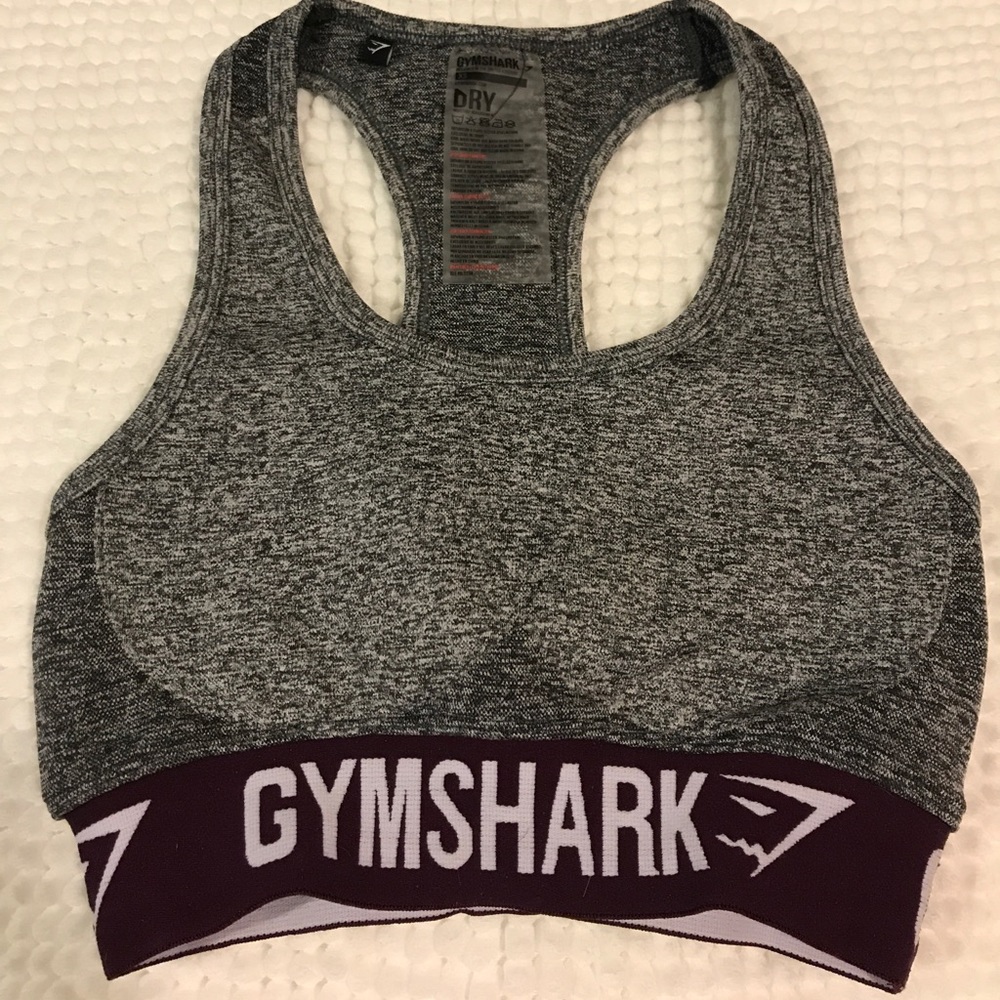 Gymshark Flex Sports Bra XS in Maroon/Charcoal